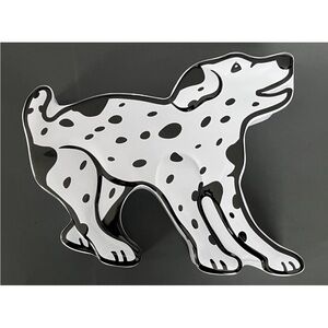 williams sonoma Dalmatian dog puppy tin